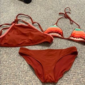 Medium burnt orange aerie bikini set